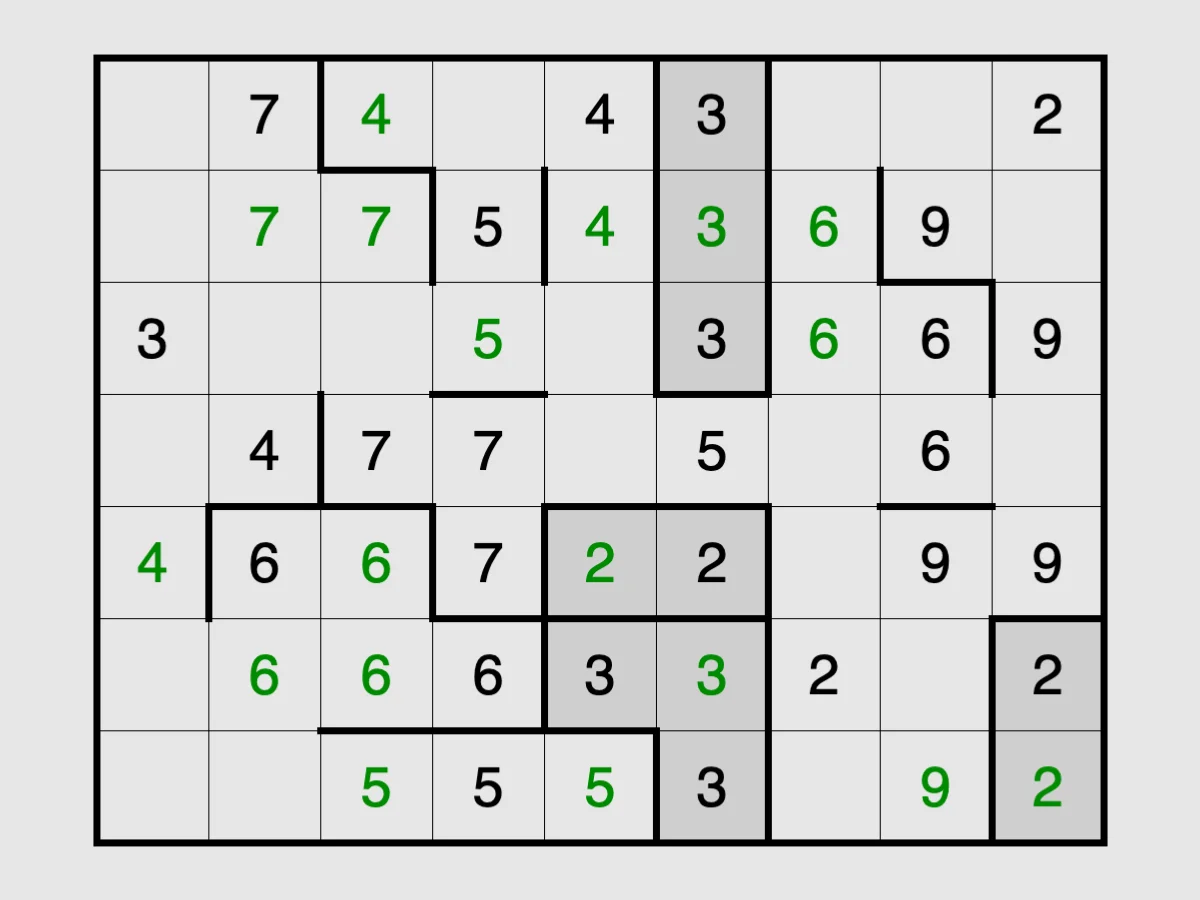 Screenshot of Filling (Simon Tatham's Puzzles)