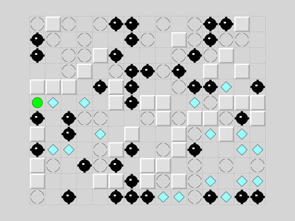 Screenshot of Inertia (Simon Tatham's Puzzles)