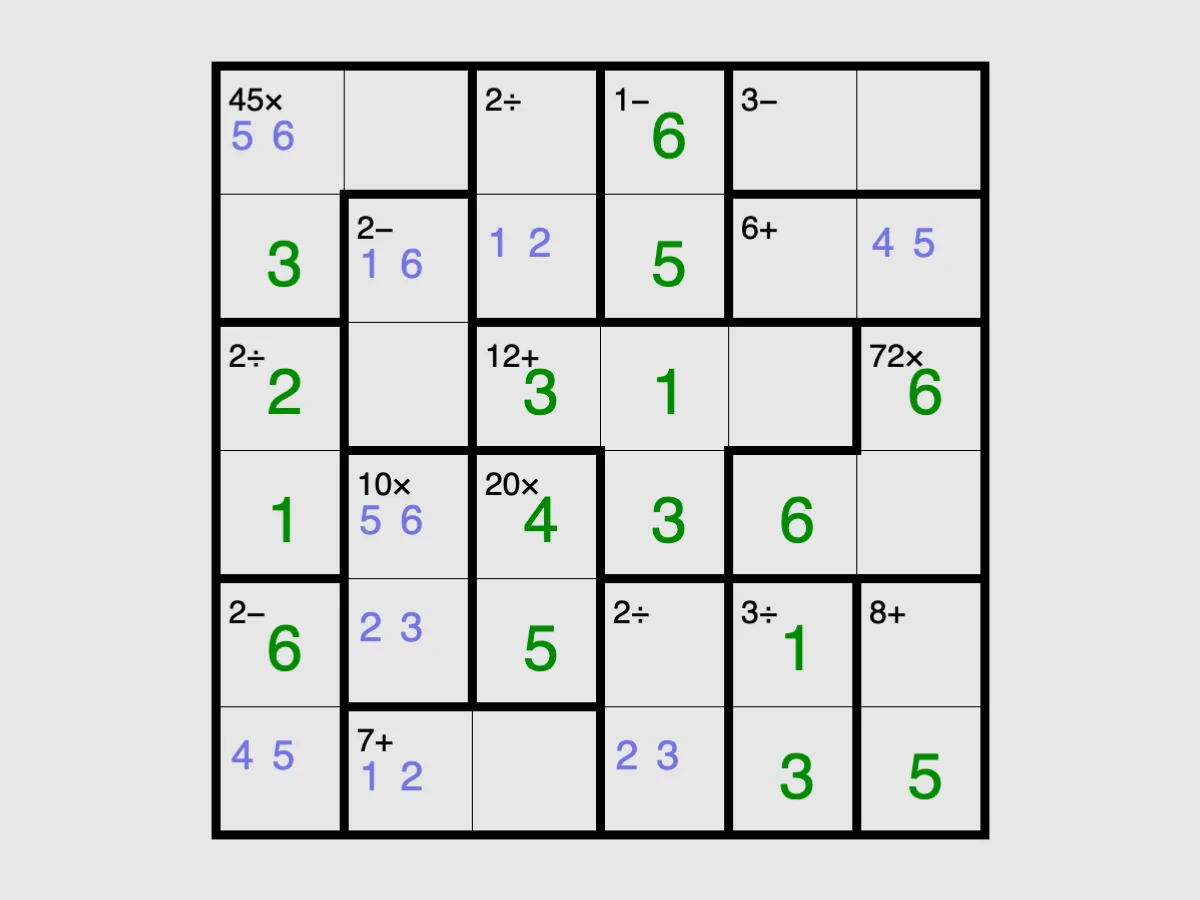 Screenshot of Keen (Simon Tatham's Puzzles)