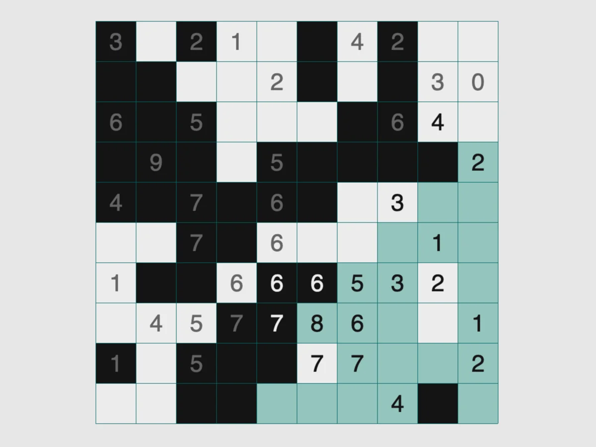 Screenshot of Mosaic (Simon Tatham's Puzzles)