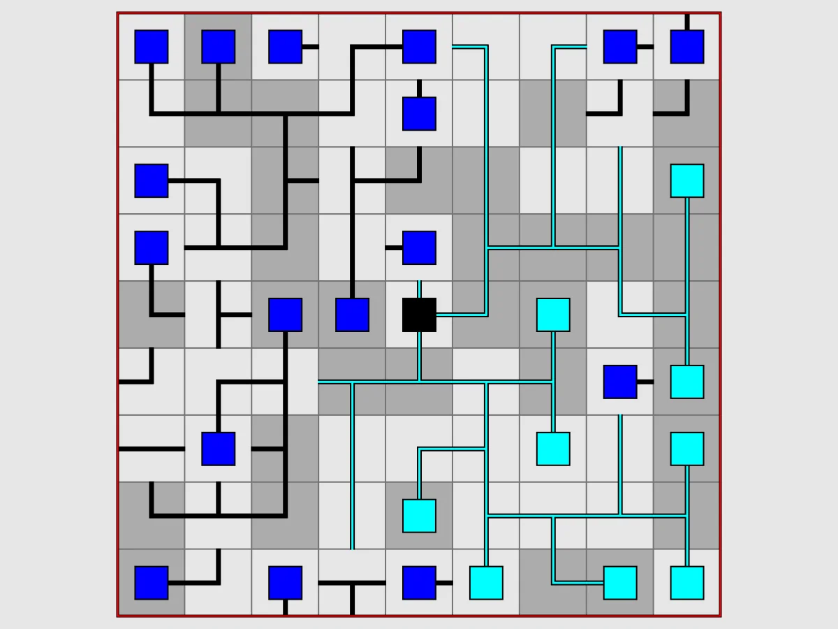 Screenshot of Net (Simon Tatham's Puzzles)