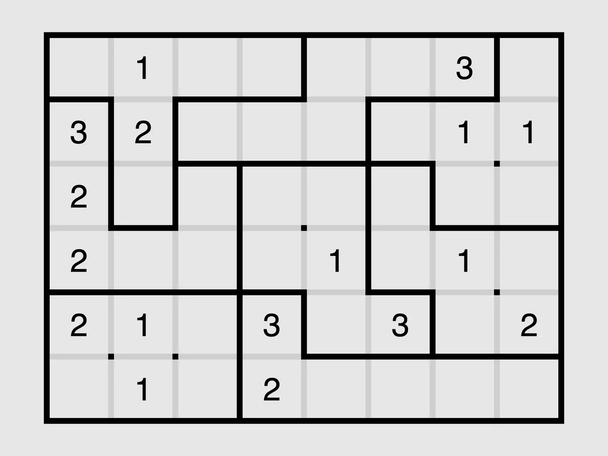 Screenshot of Palisade (Simon Tatham's Puzzles)