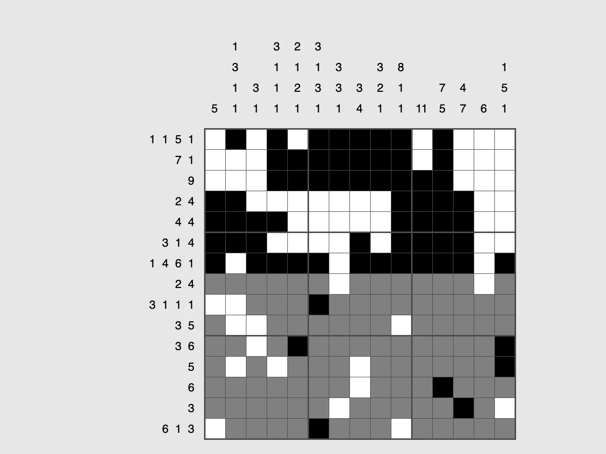 Screenshot of Pattern (Simon Tatham's Puzzles)