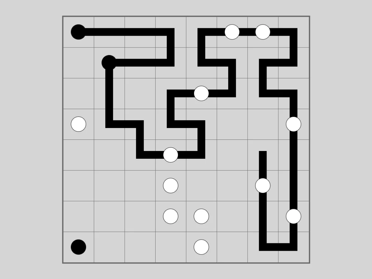 Screenshot of Pearl (Simon Tatham's Puzzles)