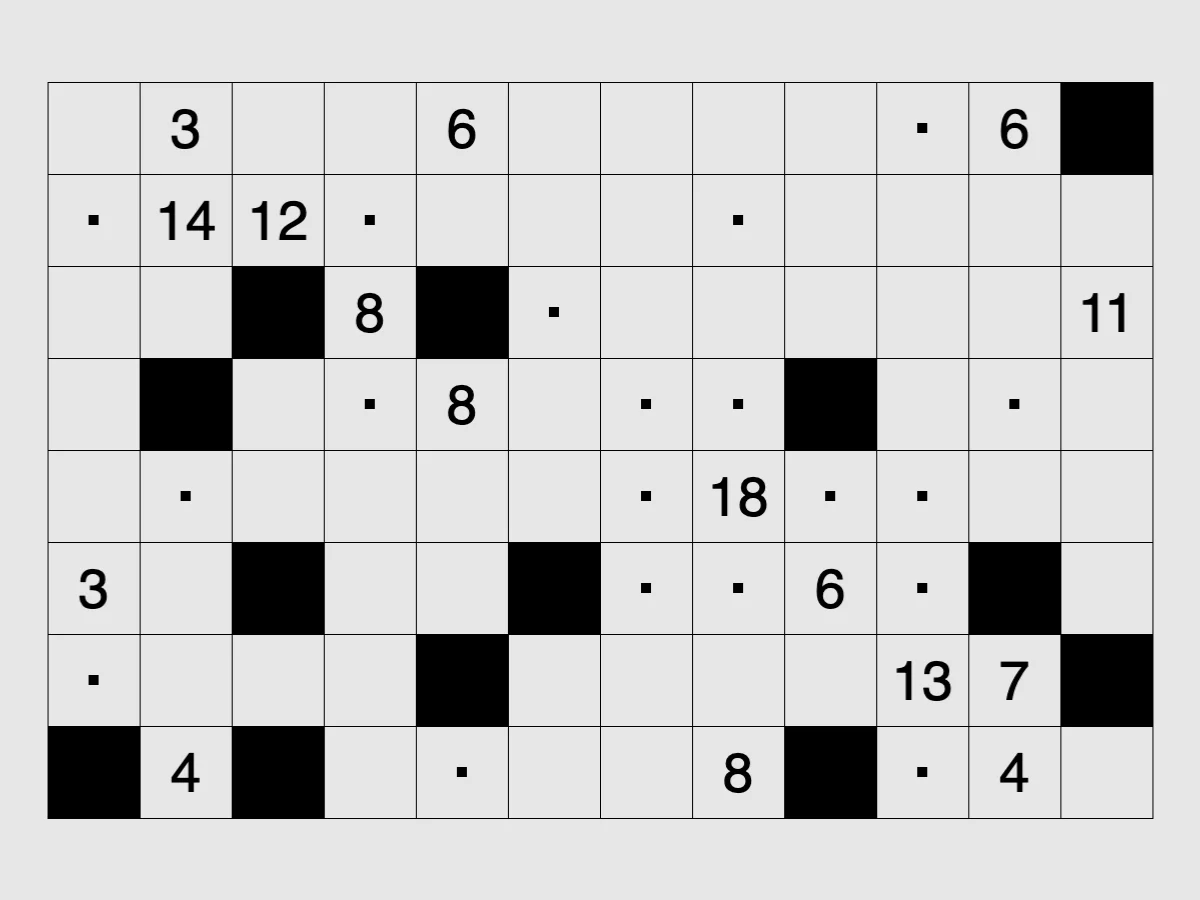 Screenshot of Range (Simon Tatham's Puzzles)
