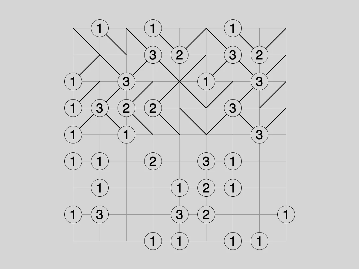 Screenshot of Slant (Simon Tatham's Puzzles)